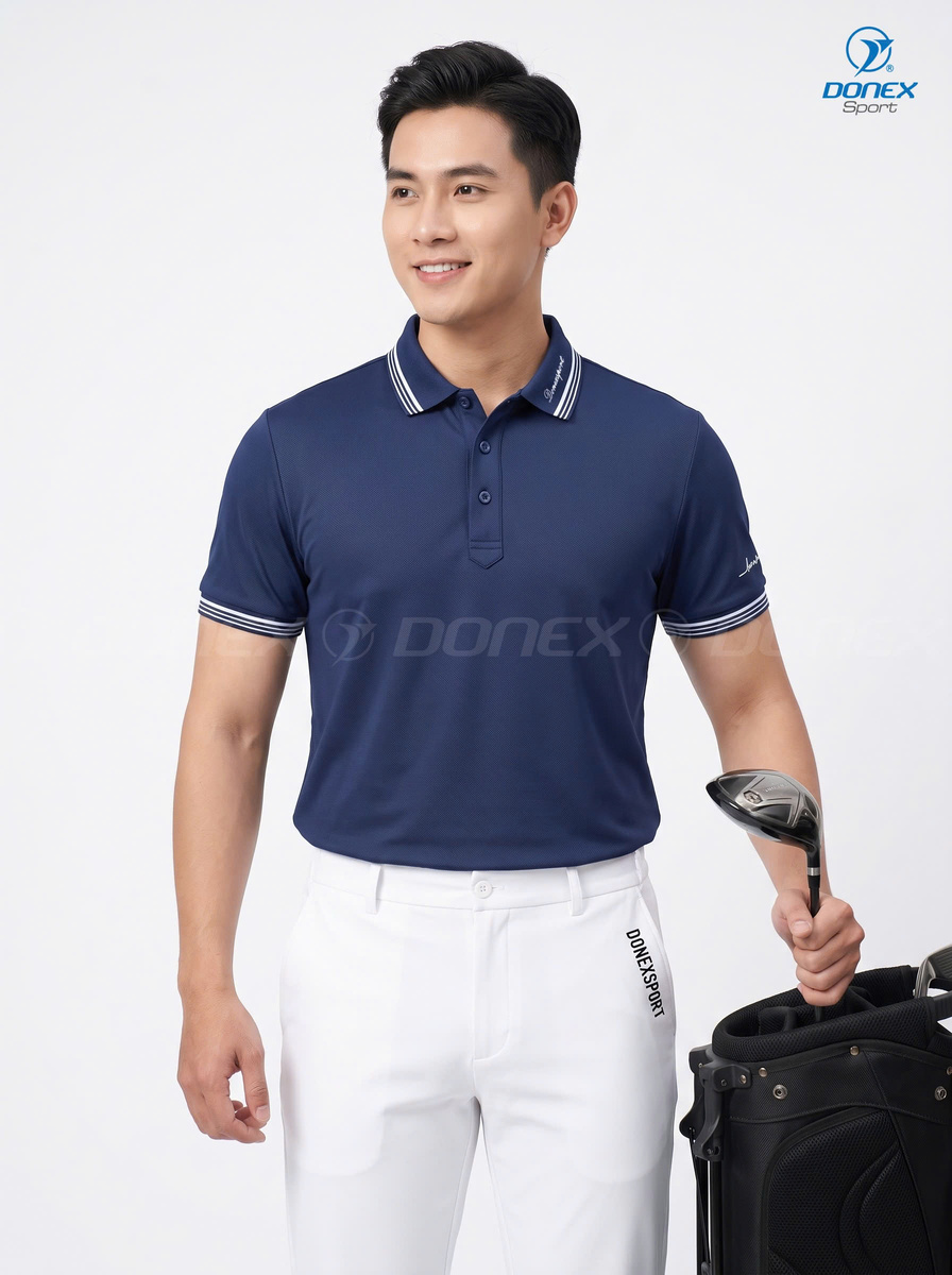 Áo thể thao nam MC-9156 Navy phối trắng